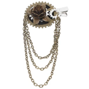Metal Steampunk Gear Hair Clip Vintage Punk Gear Barrette Hair Accessories for - Picture 1 of 12