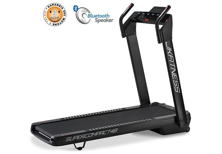 Jk Fitness Tapis Roulant SuperCompact 48 Silver Mp3 USB Ricevitore Cardio