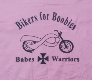 Bikers for Boobies Breast Cancer Pink Ribbon Motorcycle t shirt M NEW nwot  - Picture 1 of 5