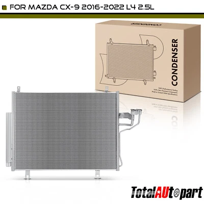 New A/C AC Condenser w/ Receiver Drier & Bracket for Mazda CX-9 16-22 L4 2.5L - Imagem 1 de 4
