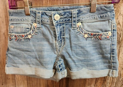Knox Rose Denim Mid Rise Midi Jean Shorts American Patriotic USA Women's 2/26 - Image 1 of 4