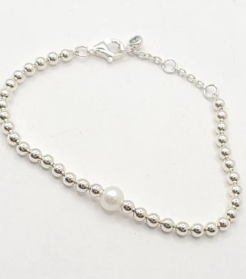 Authentic PANDORA 925 Timeless style Pearl & Beads Bracelet 593173C01-16 6.3 in. - Image 1 of 4