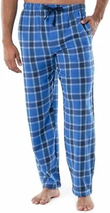 IZOD Men's Flannel Pajama Lounge Pants MEDIUM Blue Navy Plaid New - Picture 1 of 4