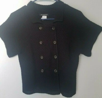 Suéter tejido Alexandra Bartlett negro manga corta para mujer talla M Foto 1 de 3