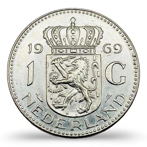 1969 Netherlands 1 Gulden - Fish Privy Mark - AU - Combined Ship - Picture 1 of 2