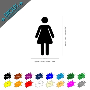 Damen Toilette Tür Aufkleber | Größe 22cm | in 16 Farben verfügbar - Bild 1 von 17