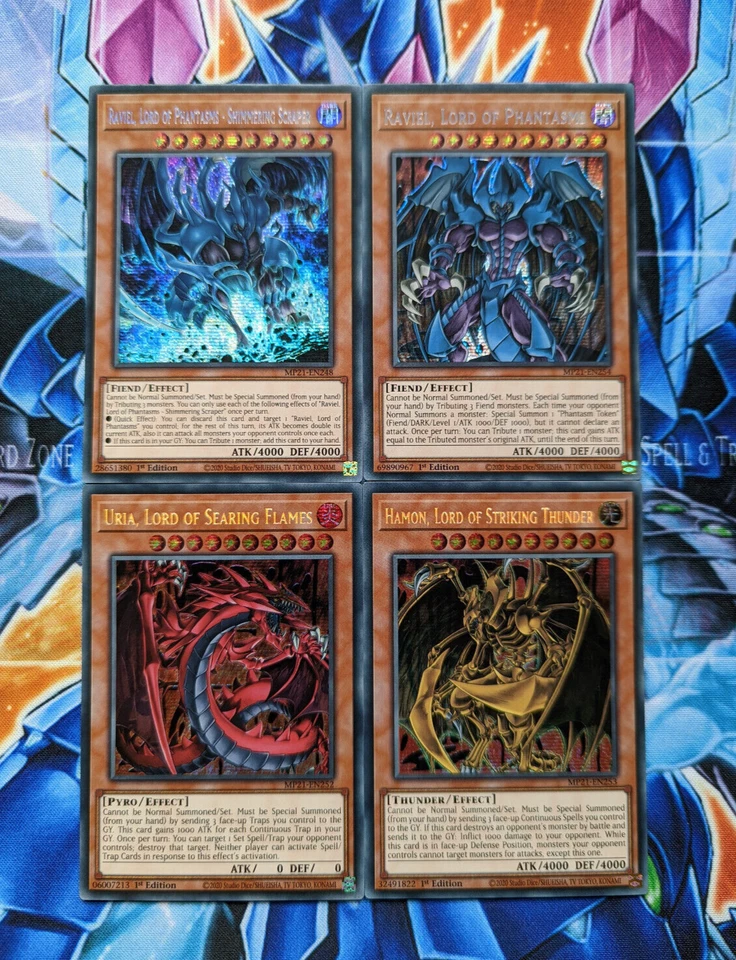 Yu-Gi-Oh! Uria Raviel Hamon SECRET MP21 TOP Zustand! Englisch 1.Aufl. Götter-SET - Bild 1 von 1