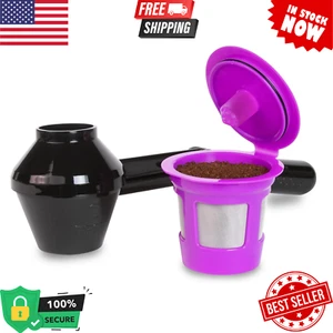 Single Serve Reusable Coffee Filter Cup with EZ-Scoop, Refillable K-Cup Pod Comp - Picture 1 of 8