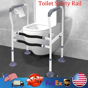 Riel de seguridad para inodoro marco de seguridad para baño para ancianos soporte de barra de agarre ajustable - Imagen 1 de 17