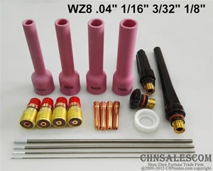 20 pcs TIG Welding Torch Stubby Gas Lens Kit WP-17/18/26 Series WZ8 76mm Nozzle - Picture 1 of 5
