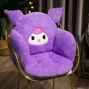 Cartoon Melody Demon Kuromi Chair Pad Plush Doll Stuffed Seat Cushion Backrest 
