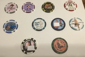 Brothel, Tokens, Poker Chips, Nevada, 10 Piece Lot,Pussycat Ranch, Stardust…… - Picture 1 of 2