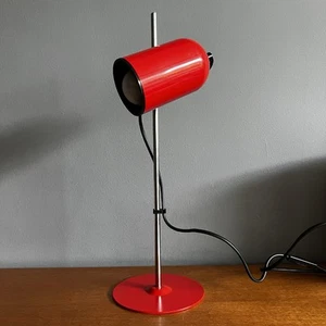 Vintage BHS 1980s Red Adjustable Desk Lamp Spot Light Retro - Picture 1 of 12