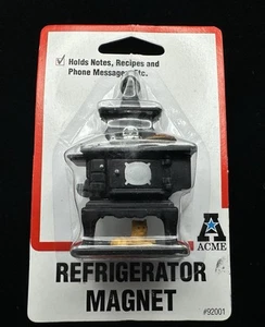 Vintage Plastic Acme Wood burning Stove w/cat Refrigerator Kitchen Magnet NOS - Picture 1 of 3