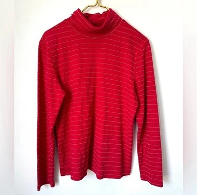 Женская водолазка Basic Editions праздничная в полоску из красного золота большого размера - Изображение 1 из 4