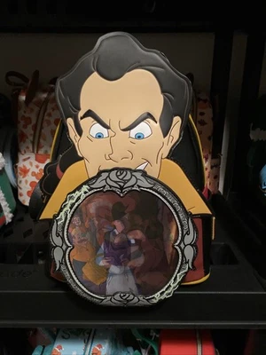 Bolso de Hombro Loungefly Disney Villains Scene Gaston Mujer Doble Correa Nuevo con Etiquetas Foto 1 de 4