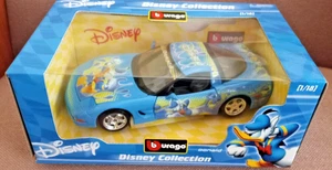 Chevrolet Corvette Burago Disney Collection Donald Duck escala 1:18 - Italia Nuevo de Lote Antiguo - Imagen 1 de 7
