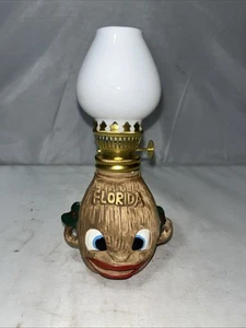 Vtg Florida Anthropomophic Coconut Mini Oil Lamp Lantern Japan Tiki New In Box - Picture 1 of 4