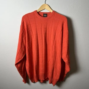 Neiman Marcus Sweater Mens Large Red Cotton Cashmere Crewneck Scotland Pullover - Picture 1 of 5