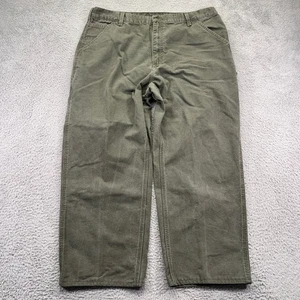 Vtg Carhartt Pants Mens 38x30 Green B11 Mos Carpenter Cotton Canvas Baggy Grunge - Picture 1 of 13