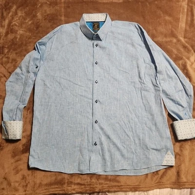 Absolute Rebellion Signature Collection Calce Ajustado Para Hombre XXL Camisa Abotonada Azul Foto 1 de 4