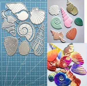 Metal Cutting Dies Sea Shells Seashells Beach Seaside Card Making Scrapbooking - Picture 1 of 3