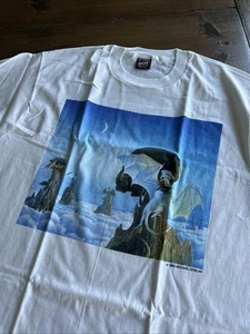 Vintage Shirt Mens XL White Michael Whelan 1990 Art Science Fiction BookClub NOS - Picture 1 of 14