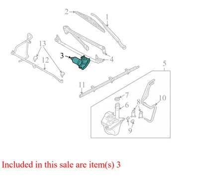 Motor de limpador de para-brisa dianteiro Ford Escape 2001–2007 usado OEM 6F1Z17508AARM - Imagem 1 de 4