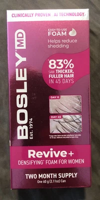 New Bosley MD Revive+ Womens Densifying Hair Foam 2 Month Supply Thinning Hair - Image 1 of 3