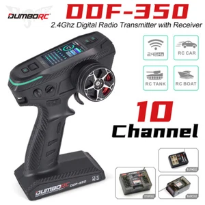 DUMBORC DDF-350 Transmitter w/ Receiver 2.4G 10CH for RC Car Boat Tank LCD FHSS - Picture 1 of 41