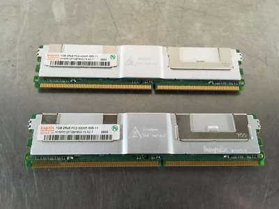 2x Hynix 1GB 2Rx8 PC2-5300F-555-11 Server Workstation ECC Memory - Image 1 of 2