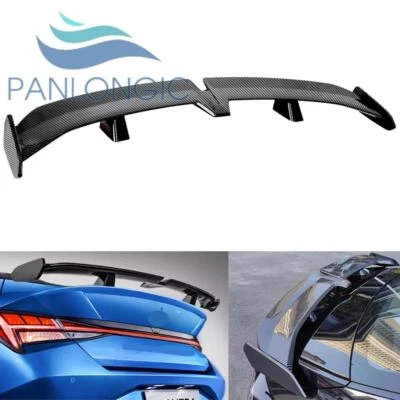 55" Universal Rear Trunk Spoiler Wing Sedan Carbon Fiber PRO Style W/ Adhesive Foto 1 de 4