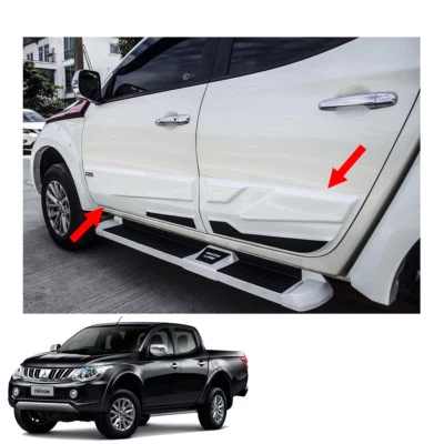 Side Molding Body Cladding Black White 4Pc Fit Mitsubishi L200 Triton 2015 - 17 - Image 1 of 3