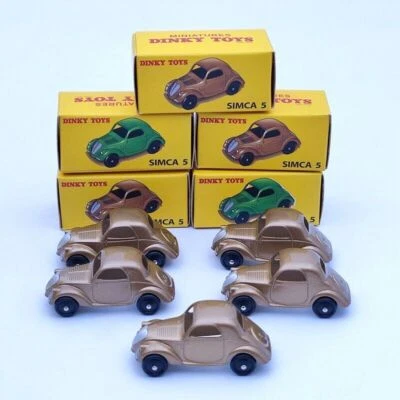 Lot Of 5Pcs DeAgostini 1:43 Dinky Toys 35A Simca 5 Brown Diecast Models Toys Car - Image 1 of 4