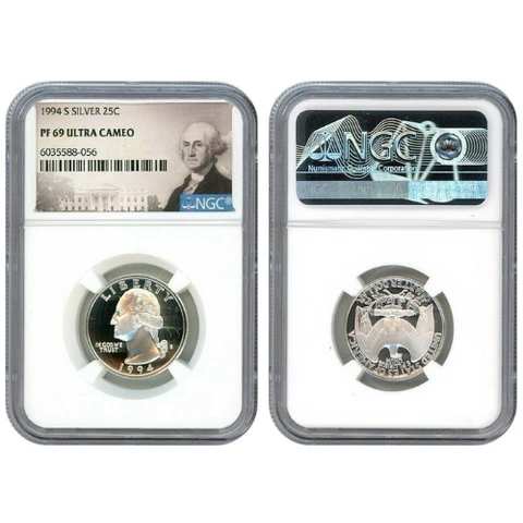 1994 S SILVER WASHINGTON QUARTER 25C NGC PF 69 ULTRA CAMEO Q7 Cover