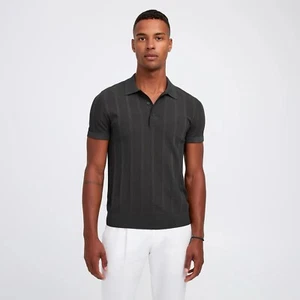 CALIBRE Mens Tech Knit Short Sleeve Polo Size M Green RRP $259 - Picture 1 of 9