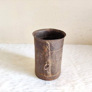 19c Antique Handmade Primitive Iron Measuring Pot Cup Bucket Collectible I651