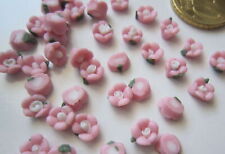 Cabujón flor rosa de cerámica 5 mm X 20 UNIDADES pegar scrapbooking abalorios