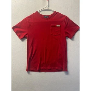 Vintage Polo Ralph Lauren V-Neck Short Sleeve T-Shirt Red Size Medium 10/12 Kids - Picture 1 of 8
