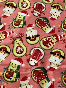 New American Christmas 100% Cotton Flannel Fabric sold By Yard Avocado Detail - Picture 1 of 2