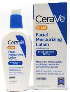 Cerave AM Lozione Idratante Viso con Protezione Solare Ampio Spf 30 3fl oz - Foto 1 di 5