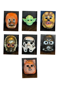 Vintage Star Wars Collection of 7 Plastic Masks Great Condition! RARE - Picture 1 of 23