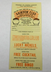 vintage Rainbow Club and Casino Henderson Nevada ephemera promo ad advertising - Picture 1 of 5