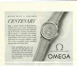 Omega Watch With a Pedigree Centenary Time Piece Ephemera Print Ad 1951 - Picture 1 of 2