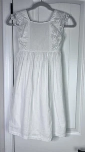 Anthropologie Children Chic Dress Youth Sz 8 Linen Blend Flower Girl Fairy Angel - Picture 1 of 17