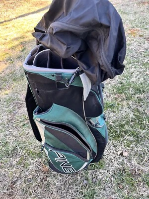 PING Pioneer LC 14-Way Club Divider Golf Bag Cart -Green  With Head Cover - Image 1 of 4
