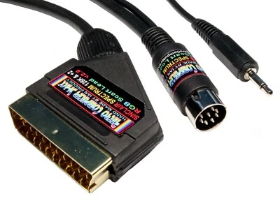 Cable de TV Sinclair ZX Spectrum+ 128K (Toastrack) y +2 (modelo gris) RGB Scart Lead - Imagen 1 de 2