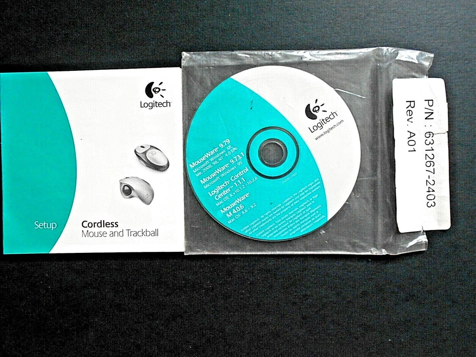 Logitech MouseWare for Windows 9.7 or Mac OS 4.0 Disc & Manual - Image 1 of 1