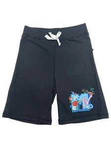 Girls Black MTV Music Television Flowers Floral Shorts - Picture 1 of 1