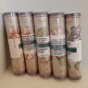 5 rolls Rose Garden Wallpaper Border Purple Edge various flowers rose 25 yards - Picture 1 of 6